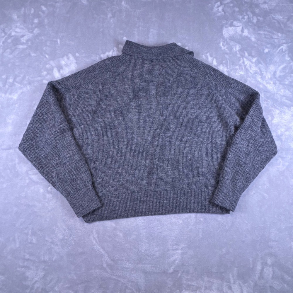 Quince Womens XL Grey Wool Baby Alpaca Blend Polo V-Neck Sweater ZJSA001 FA/24 - Picture 6 of 6